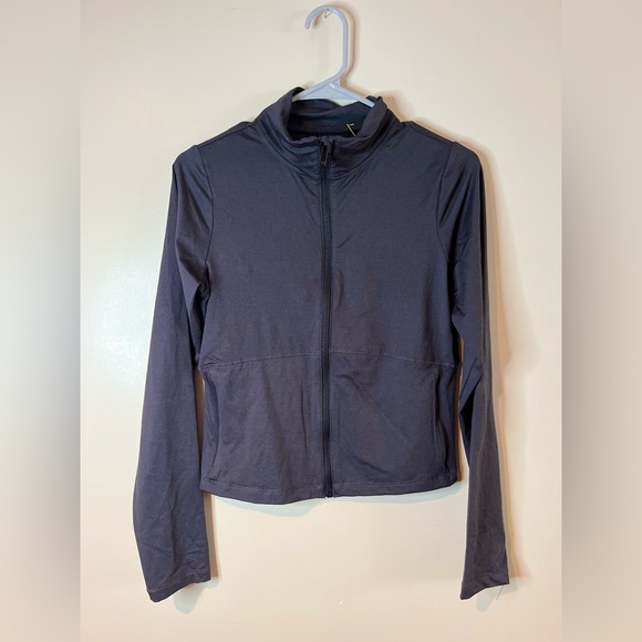 All In Motion Heathered Black Soft Stretch Full Zip Jacket - Picture 1 of 8